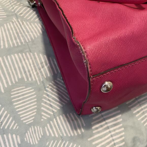 Michael Kors Hamilton Satchel Bag Fuschia Pink Purse - Picture 4 of 14